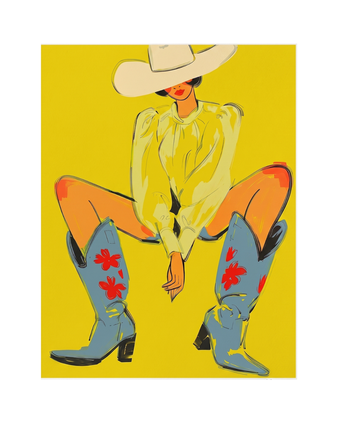 Cow Girl Boots Print