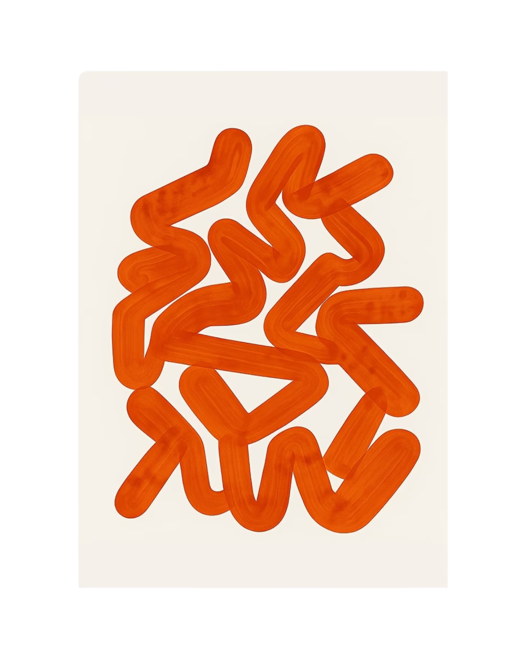 Burnt Orange Brushstroke Print